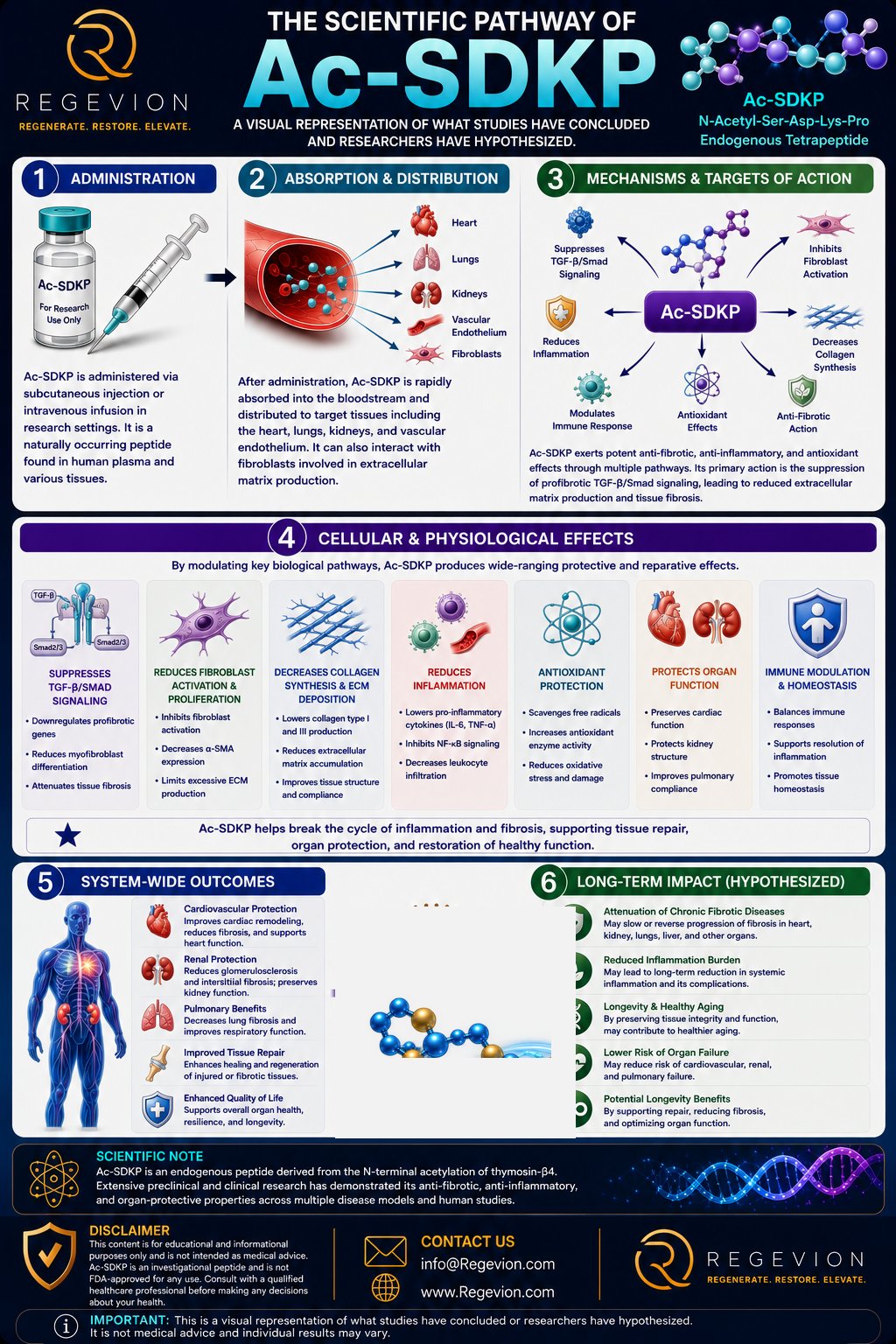 Ac-SDKP scientific pathway infographic